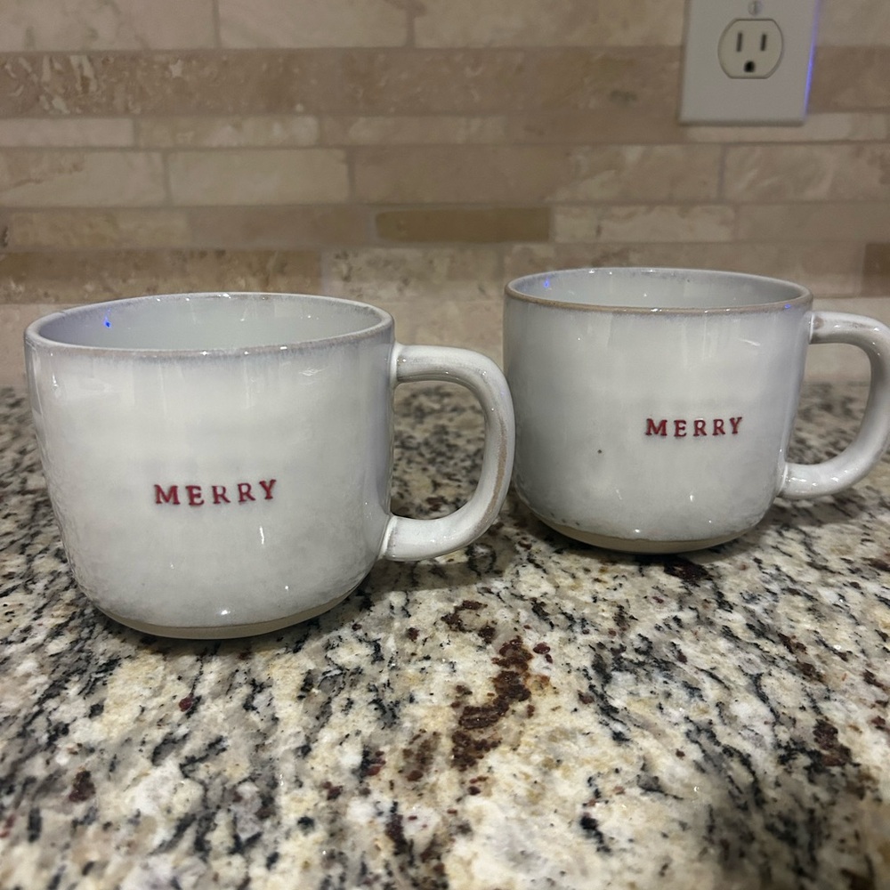 Hearth & Hand White and Red Merry Mugs - Set of 2